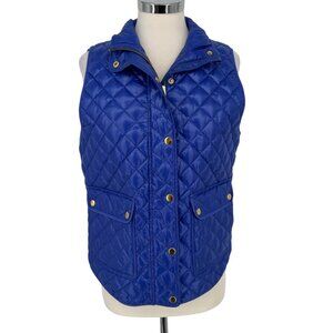 J.Crew Quilted Puffer Vest Bright Purple Blue Size Medium